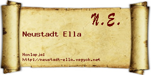 Neustadt Ella névjegykártya